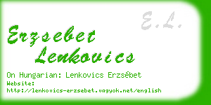 erzsebet lenkovics business card
