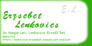 erzsebet lenkovics business card